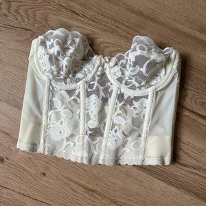 Vintage Victoria's Secret Cream Lace Bustier corset